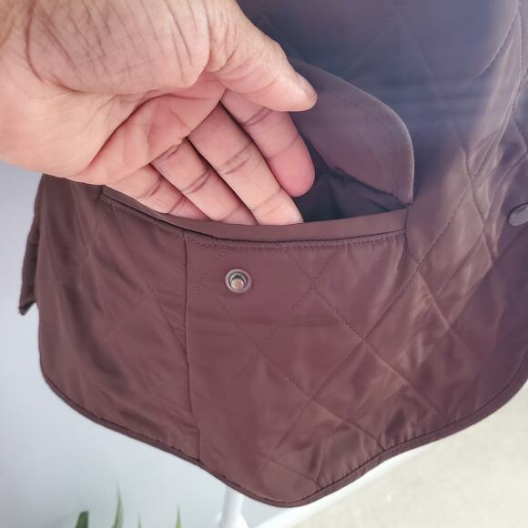 Talbots Women's Brown Diamond Quilted Button Up Vest Size M - Picture 4 of 7